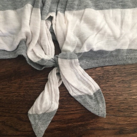 Grey + White Striped Tie Tank - Picture 4 of 4